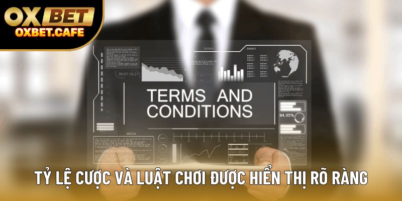 Tỷ lệ cược và luật chơi được hiển thị rõ ràng